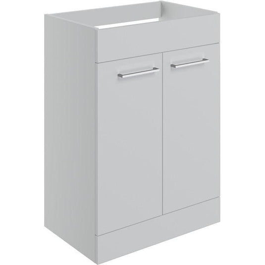 Ruby Bentley 590mm Floor Standing 2 Door Basin Unit (No Top) - Grey Gloss - RUBY106916 - Envy Bathrooms Ltd