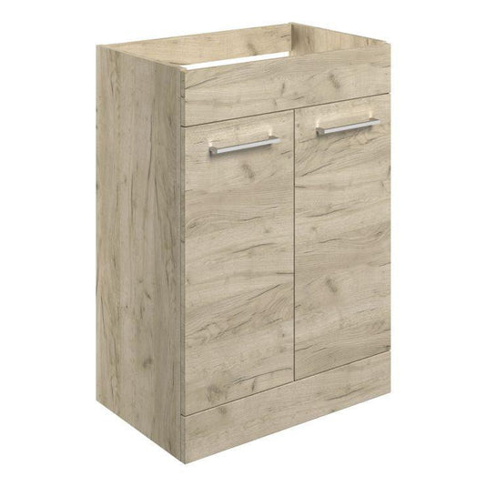 Ruby Bentley 590mm Floor Standing 2 Door Basin Unit (No Top) - Oak - RUBY107495 - Envy Bathrooms Ltd