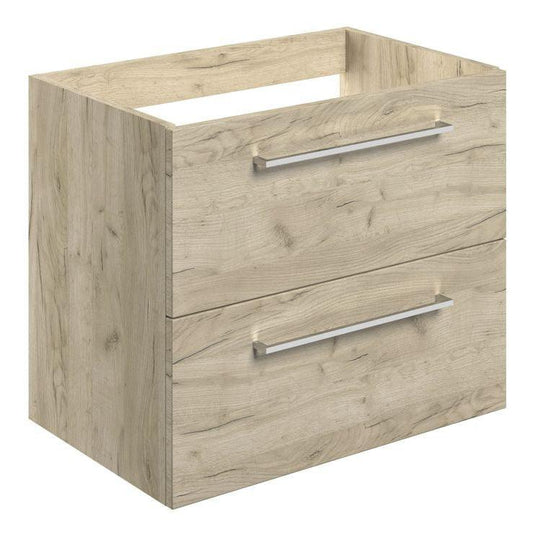 Ruby Bentley 590mm Wall Hung 2 Drawer Basin Unit (No Top) - Oak - RUBY107493 - Envy Bathrooms Ltd