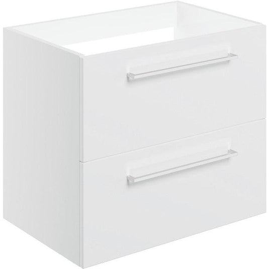 Ruby Bentley 590mm Wall Hung 2 Drawer Basin Unit (No Top) - White Gloss - RUBY106918 - Envy Bathrooms Ltd