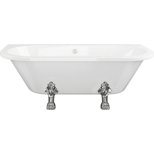 Ruby Cali Freestanding Back To Wall 1700x800x600mm 2TH Bath w/Feet - White - RUBY102813 - Envy Bathrooms Ltd