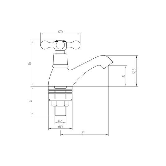 Ruby Copper Basin Pillar Taps - Chrome - RUBY105751 - Envy Bathrooms Ltd
