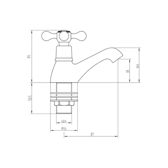 Ruby Copper Bath Pillar Taps - Chrome - RUBY105753 - Envy Bathrooms Ltd