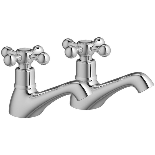 Ruby Copper Bath Pillar Taps - Chrome - RUBY105753 - Envy Bathrooms Ltd