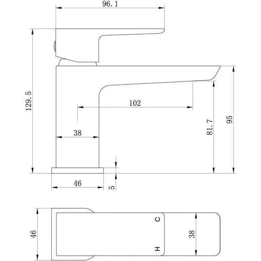 Ruby Ghost Cloakroom Basin Mixer & Waste - Matt Black - RUBY105796 - Envy Bathrooms Ltd