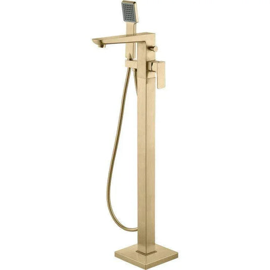 Ruby Ghost Floor Standing Bath/Shower Mixer - Brushed Brass - RUBY105811 - Envy Bathrooms Ltd