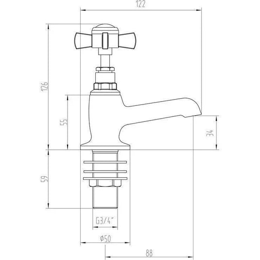 Ruby Harry Bath Taps - Chrome - RUBY105733 - Envy Bathrooms Ltd