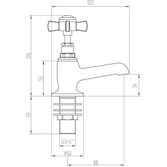 Ruby Harry Bath Taps - Chrome - RUBY105733 - Envy Bathrooms Ltd