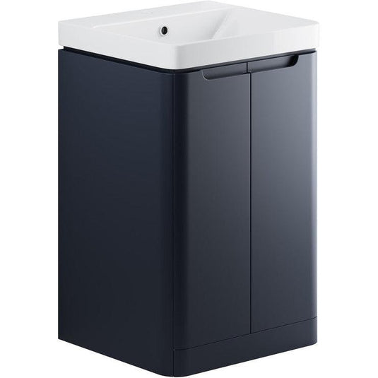 Ruby Honey 500mm 2 Door Floor Standing Cloakroom Basin Unit - Matt Indigo - RUBY96041 - Envy Bathrooms Ltd