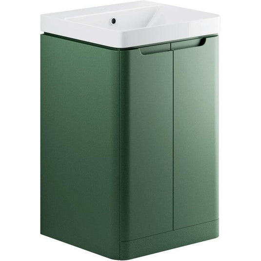 Ruby Honey 500mm 2 Door Floor Standing Cloakroom Basin Unit - Matt Sage Green - RUBY105325 - Envy Bathrooms Ltd