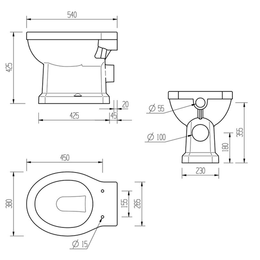 Ruby Ivy High Level WC & Soft Close Seat - RUBY1906 - Envy Bathrooms Ltd
