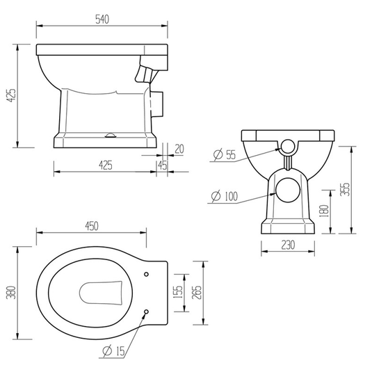 Ruby Ivy Low Level WC & Satin White Wood Effect Seat - RUBY1911 - Envy Bathrooms Ltd