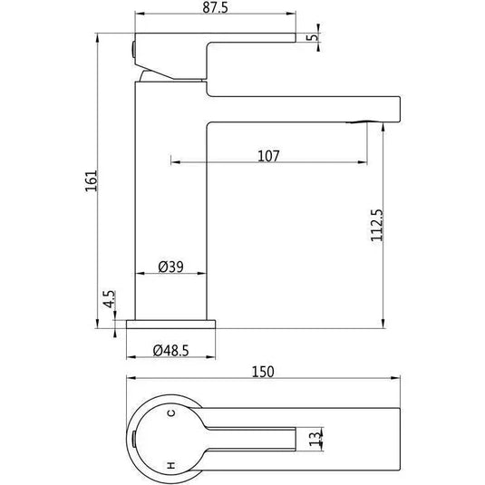 Ruby King Basin Mixer - Chrome - RUBY108091 - Envy Bathrooms Ltd