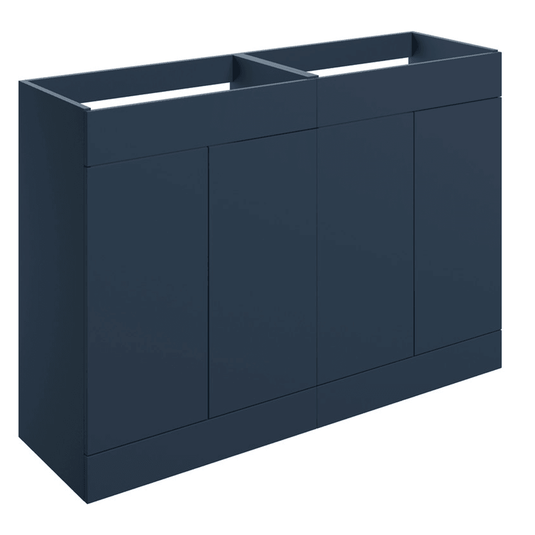 Ruby Kobe 1180mm Floor Standing 4 Door Basin Unit (No Top) - Matt Deep Blue - RUBY106991 - Envy Bathrooms Ltd
