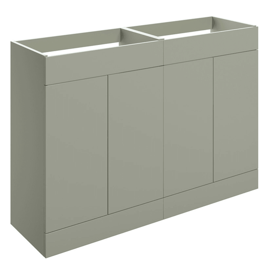 Ruby Kobe 1180mm Floor Standing 4 Door Basin Unit (No Top) - Matt Olive Green - RUBY106979 - Envy Bathrooms Ltd