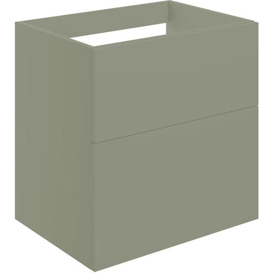 Ruby Kobe 590mm Wall Hung 2 Drawer Basin Unit (No Top) - Matt Olive Green - RUBY106975 - Envy Bathrooms Ltd