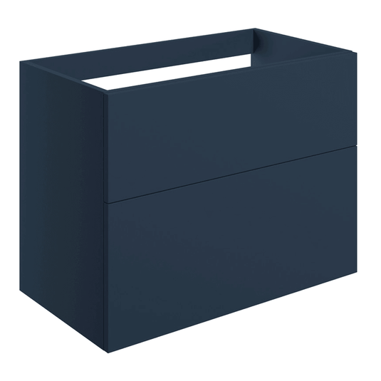 Ruby Kobe 790mm Wall Hung 2 Drawer Basin Unit (No Top) - Matt Deep Blue - RUBY106989 - Envy Bathrooms Ltd