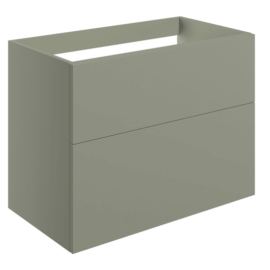 Ruby Kobe 790mm Wall Hung 2 Drawer Basin Unit (No Top) - Matt Olive Green - RUBY106976 - Envy Bathrooms Ltd