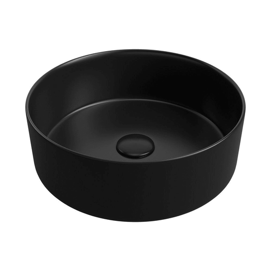 Ruby Lady 355mm Ceramic Round Washbowl & Waste - Matt Black - RUBY100510 - Envy Bathrooms Ltd