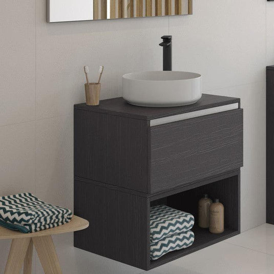 Ruby Lady 355mm Ceramic Round Washbowl & Waste - Matt Black - RUBY100510 - Envy Bathrooms Ltd