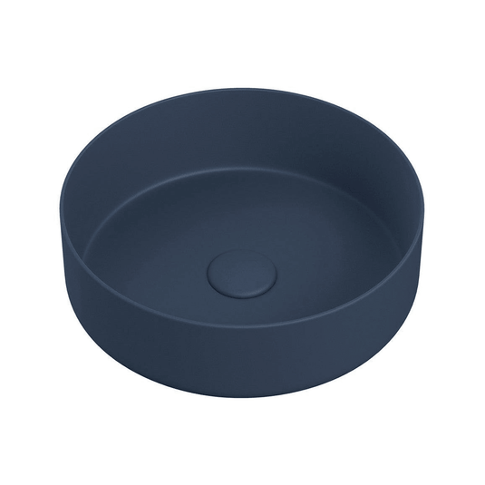 Ruby Lady 355mm Ceramic Round Washbowl & Waste - Matt Deep Blue - RUBY105577 - Envy Bathrooms Ltd