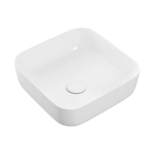Ruby Lady 400mm Ceramic Square Washbowl & Waste - Matt White - RUBY104931 - Envy Bathrooms Ltd