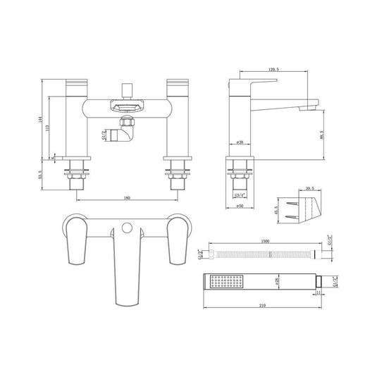Ruby Lucky Bath/Shower Mixer - Chrome - RUBY105742 - Envy Bathrooms Ltd
