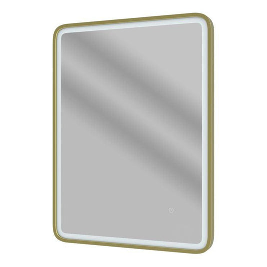 Ruby Maggie 600mm Rectangle Front-Lit LED Mirror - Brushed Brass - RUBY109012 - Envy Bathrooms Ltd
