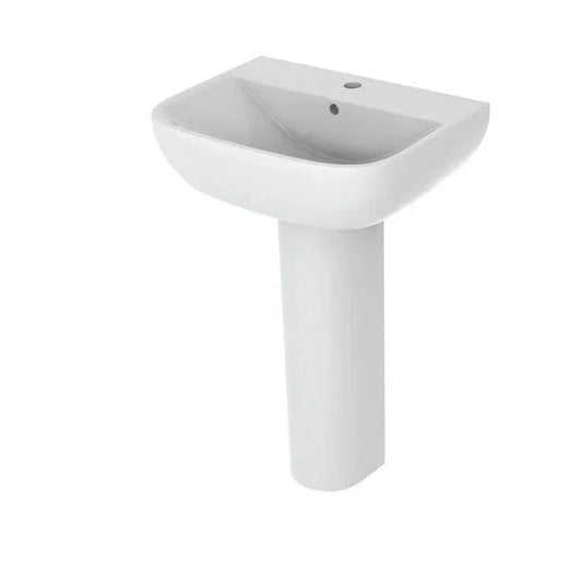 Ruby Marley 1TH Basin & Full Pedestal - RUBY108877 - Envy Bathrooms Ltd