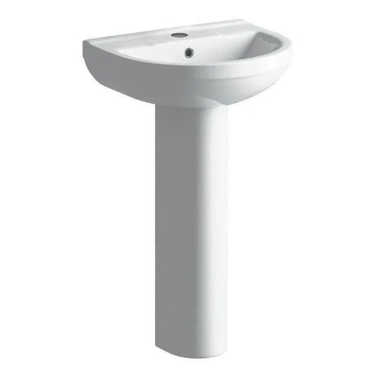 Ruby Missy 500x390mm 1TH Basin & Full Pedestal - RUBY1822 - Envy Bathrooms Ltd