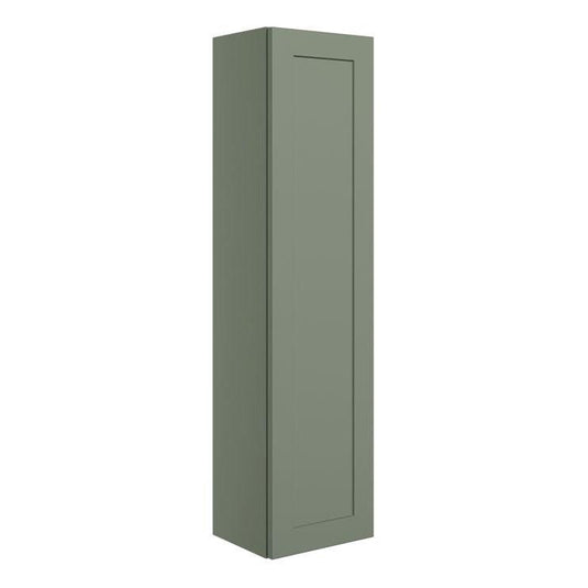 Ruby Mocha 350mm Wall Hung 1 Door Tall Unit - Matt Reed Green - RUBY108527 - Envy Bathrooms Ltd