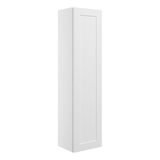 Ruby Mocha 350mm Wall Hung 1 Door Tall Unit - Matt White - RUBY108526 - Envy Bathrooms Ltd