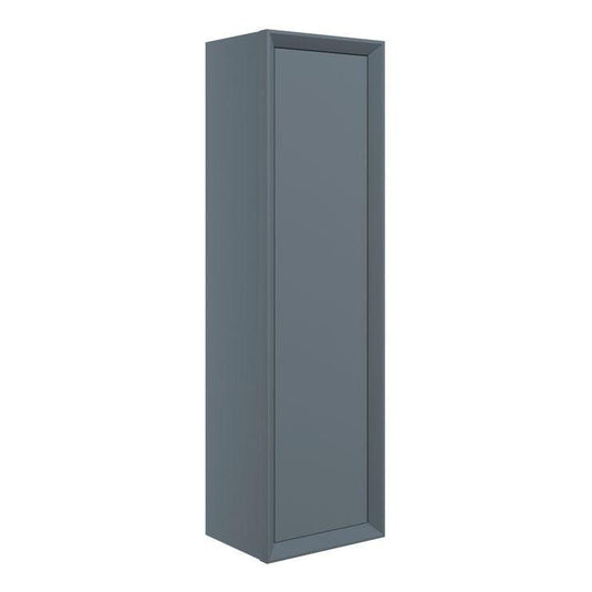 Ruby Oscar 345mm Wall Hung 1 Door Tall Unit - Matt Storm Blue - RUBY108480 - Envy Bathrooms Ltd