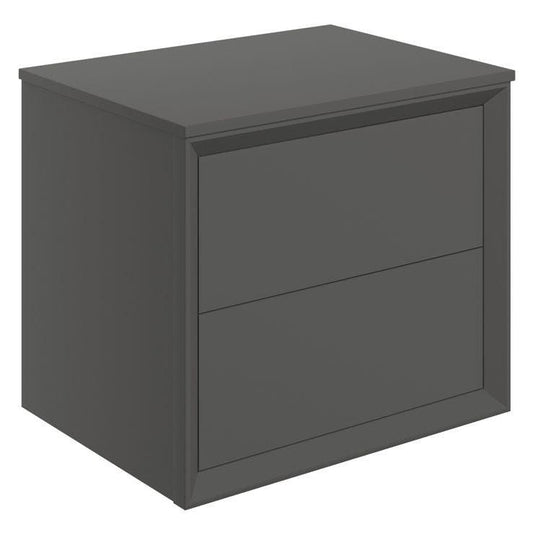 Ruby Oscar 600mm Wall Hung 2 Drawer Basin Unit & Top - Matt Clay - RUBY108470 - Envy Bathrooms Ltd