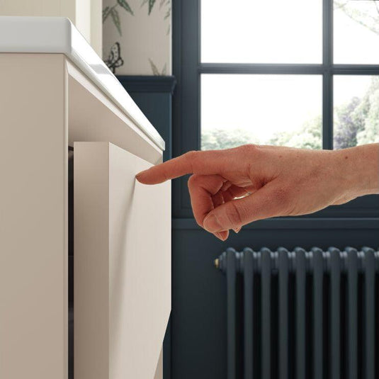 Ruby Oscar 800mm Wall Hung 2 Drawer Basin Unit & Top - Matt Cotton - RUBY108472 - Envy Bathrooms Ltd