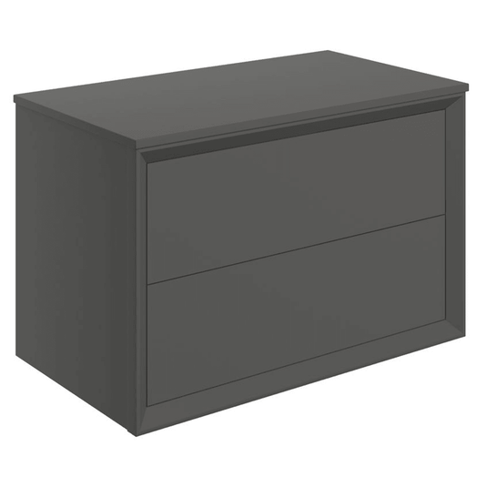 Ruby Oscar 800mm Wall Hung 2 Drawer Basin Unit & Top - Matt Clay - RUBY108473 - Envy Bathrooms Ltd