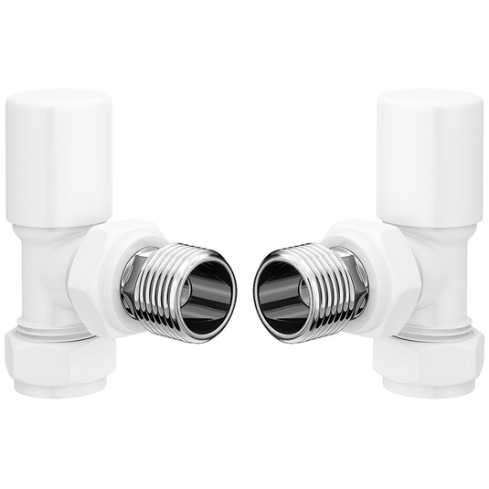 Ruby Patterned White Radiator Valves - Angled - RUBY104988 - Envy Bathrooms Ltd