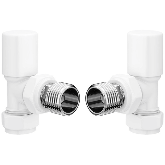 Ruby Patterned White Radiator Valves - Angled - RUBY104988 - Envy Bathrooms Ltd