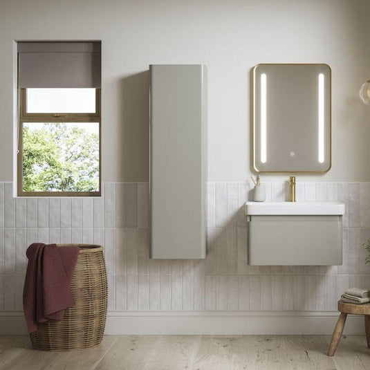 Ruby Penny 350mm Wall Hung 1 Door Tall Unit - Matt Latte - RUBY108925 - Envy Bathrooms Ltd