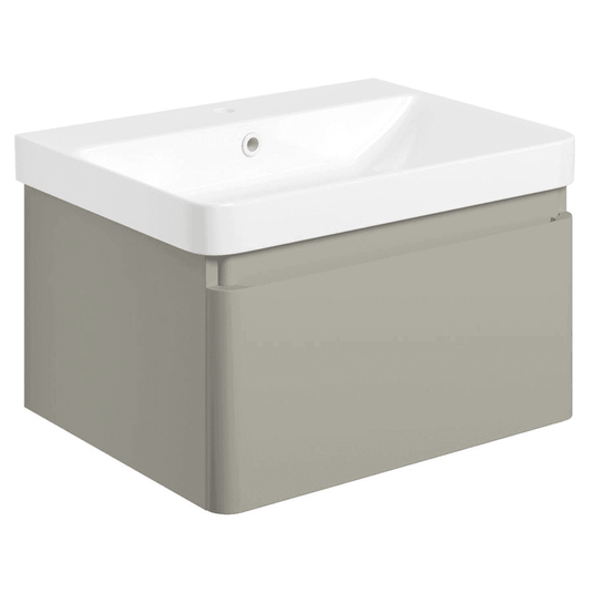 Ruby Penny 600mm Basin Unit & Close Coupled WC Pack - Matt Latte w/Black Finishes - RUBY109059 - Envy Bathrooms Ltd