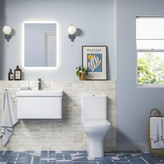 Ruby Penny 805mm Wall Hung 1 Drawer Basin Unit & Basin - Matt White - RUBY108929 - Envy Bathrooms Ltd