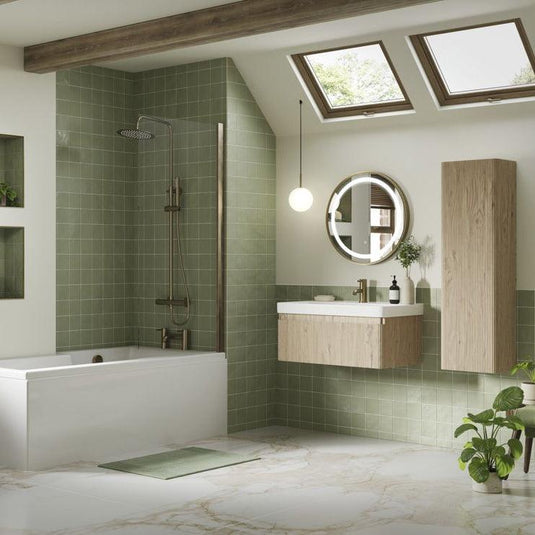 Ruby Princess 805mm Wall Hung 1 Drawer Basin Unit & Basin - Textured Oak - RUBY108923 - Envy Bathrooms Ltd