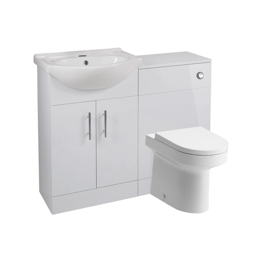 Ruby Ranger 650mm Basin Unit & WC Unit Pack - White Gloss - RUBY102959 - Envy Bathrooms Ltd