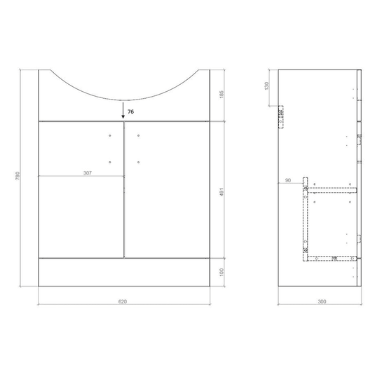 Ruby Ranger 650mm Vanity & C/C Toilet Pack - White - RUBY107168 - Envy Bathrooms Ltd