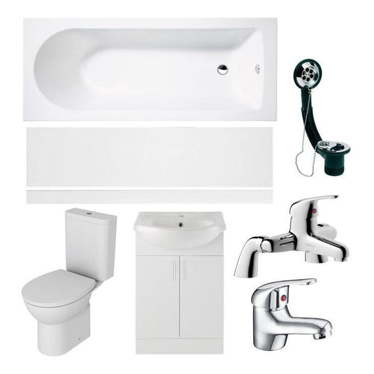 Ruby Ranger Full Suite with 1700mm Bath - White - RUBY108108 - Envy Bathrooms Ltd
