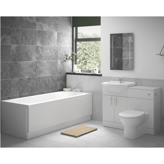 Ruby Ranger Full Suite with Rimless BTW WC & 1700mm Single End Bath - White Gloss - RUBY109073 - Envy Bathrooms Ltd