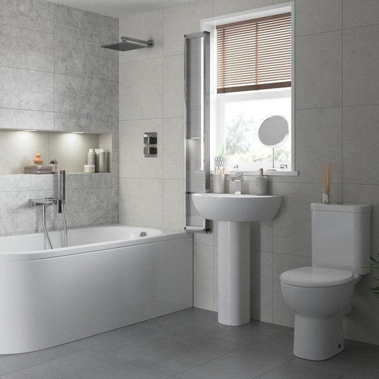 Ruby River 450x400mm 1TH Basin & Full Pedestal - RUBY1826 - Envy Bathrooms Ltd