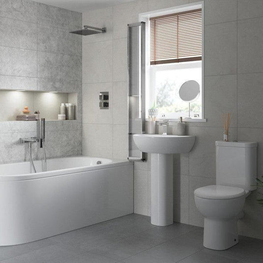 Ruby River 550x400mm 1TH Basin & Full Pedestal - RUBY1830 - Envy Bathrooms Ltd