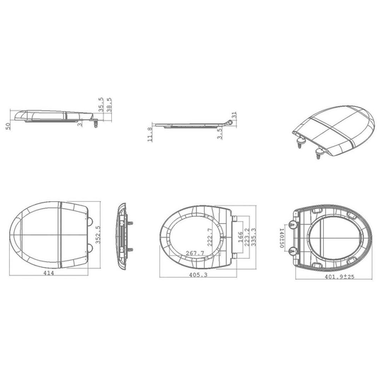 Ruby River Soft Close Toilet Seat - White - RUBY107424 - Envy Bathrooms Ltd