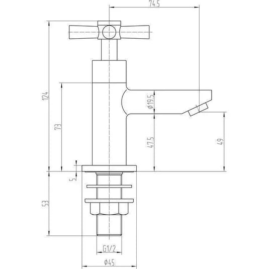 Ruby Rocky Basin Taps - Chrome - RUBY105763 - Envy Bathrooms Ltd